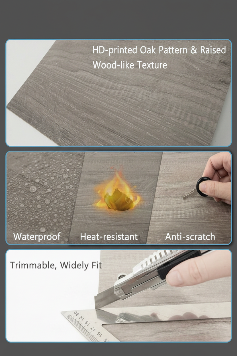 20/40pcs Peel And Stick Floor Tile (30*30cm/11.81 X 11.81 Inch, Cover 1.8 M²/19.38 Square Feet)