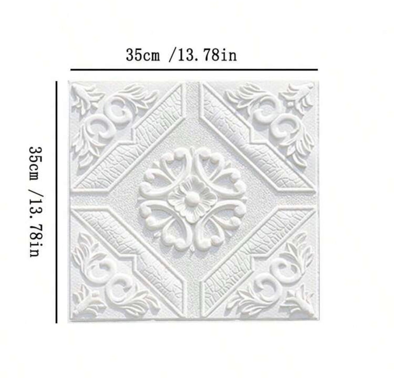 20/50 pcs 3D Floral Ceiling Tiles Self-Adhesive Wall Stickers 13.78x13.78 Inches