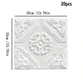 20/50 pcs 3D Floral Ceiling Tiles Self-Adhesive Wall Stickers 13.78x13.78 Inches