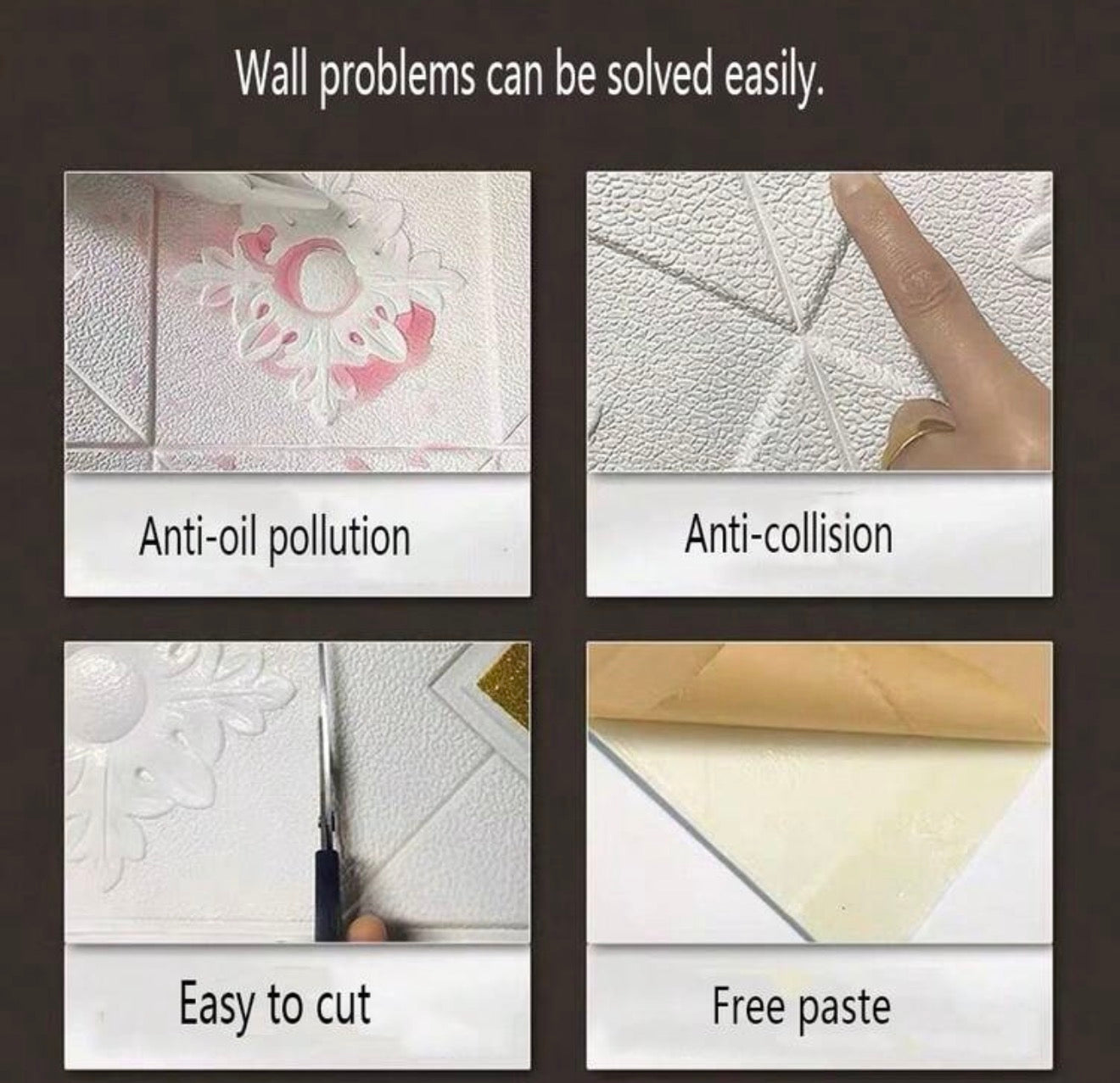 20/50 pcs 3D Floral Ceiling Tiles Self-Adhesive Wall Stickers 13.78x13.78 Inches