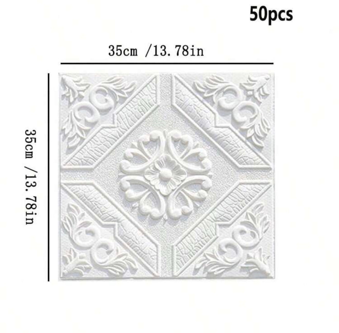 20/50 pcs 3D Floral Ceiling Tiles Self-Adhesive Wall Stickers 13.78x13.78 Inches