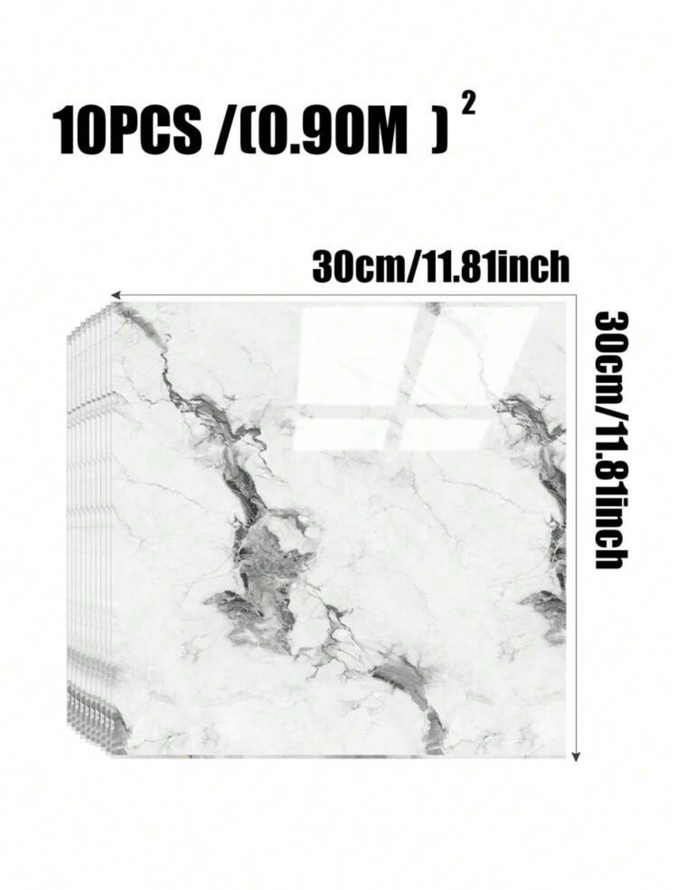 10pcs Marble Pattern Self-Adhesive Wall Tile
