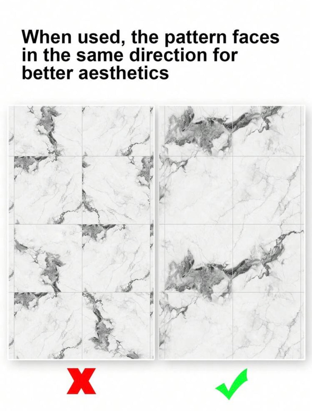 10pcs Marble Pattern Self-Adhesive Wall Tile