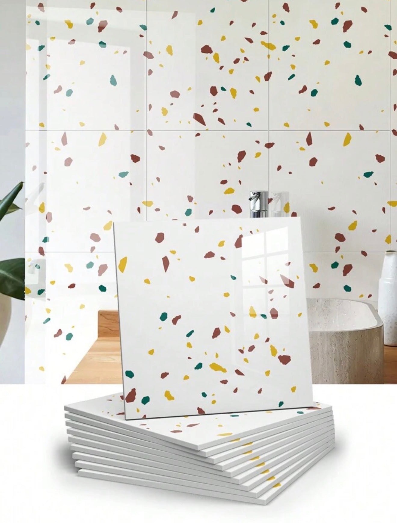 10pcs Marble Pattern Self-Adhesive Wall Tile