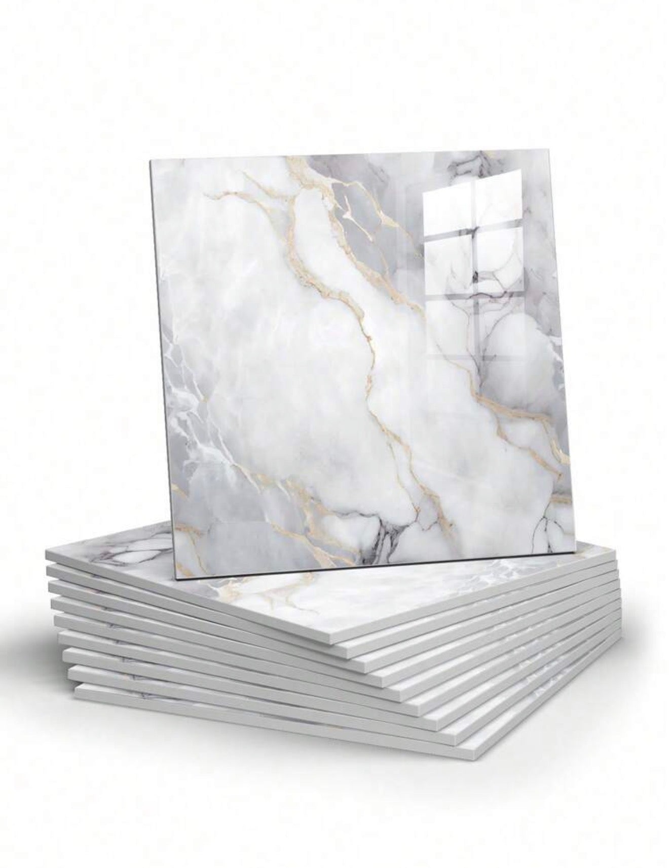 10pcs Marble Pattern Self-Adhesive Wall Tile
