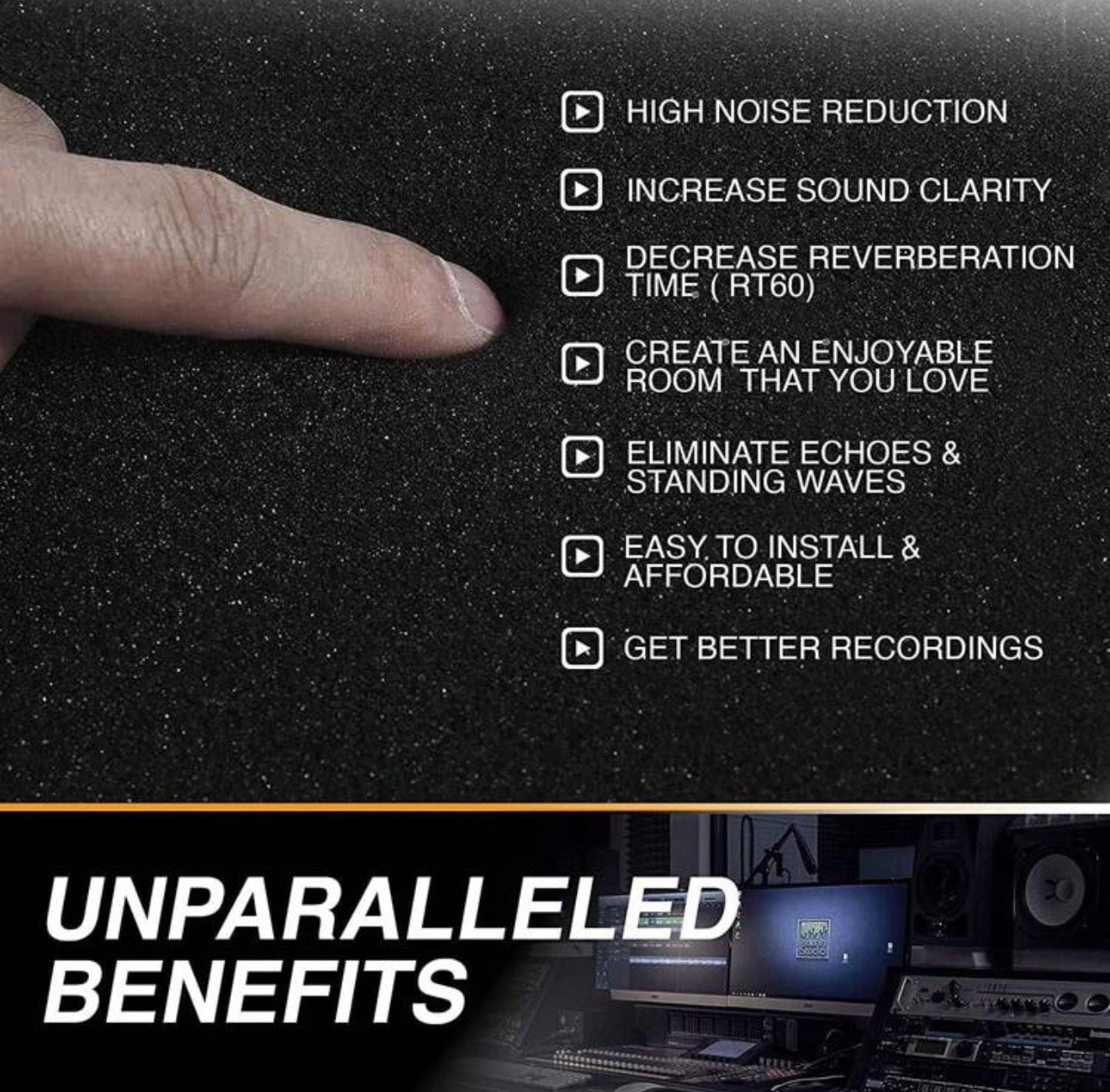 36 Pack Acoustic Wall Tiles