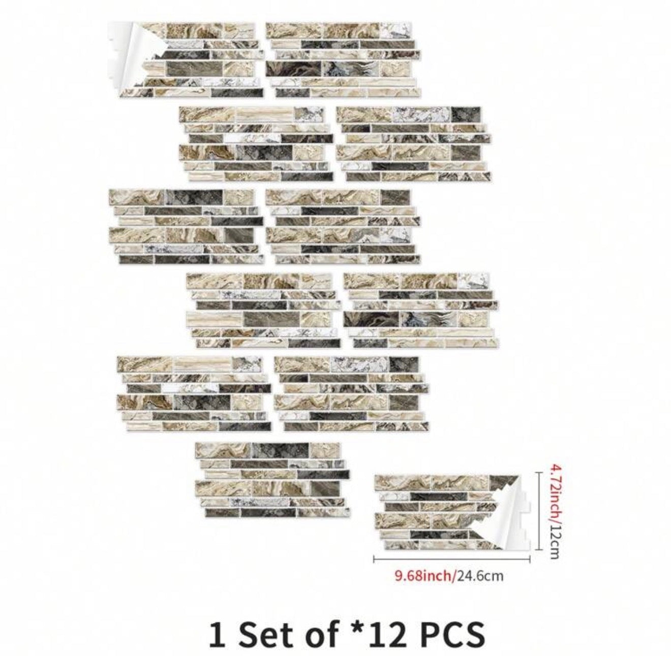 12pcs Premium STICKER Wall Tile