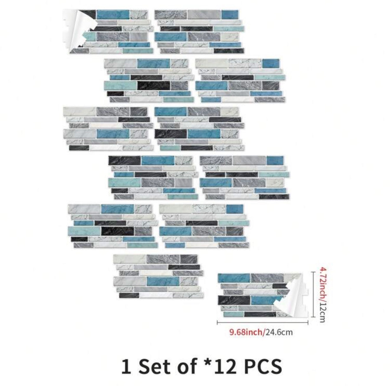 12pcs Premium STICKER Wall Tile