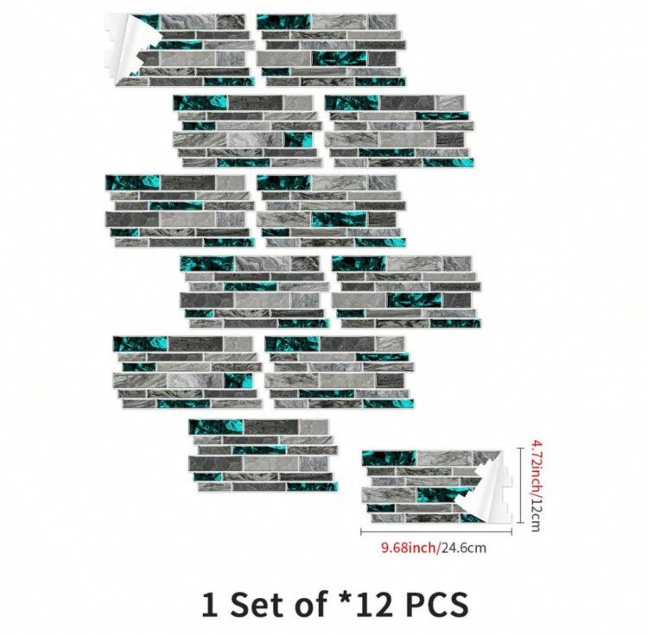 12pcs Premium STICKER Wall Tile
