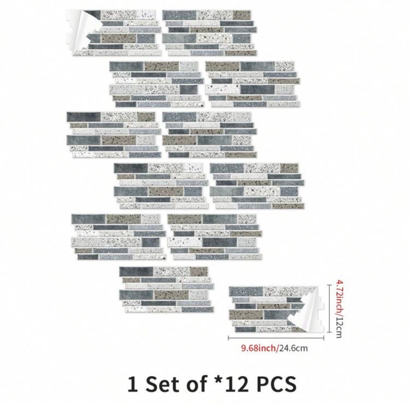 12pcs Premium STICKER Wall Tile