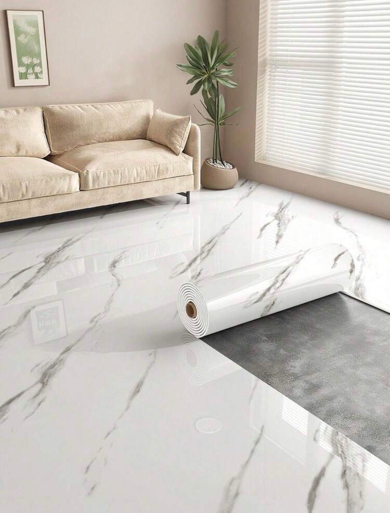 1roll Luxury Thicken Wood Grain Floor Tile
