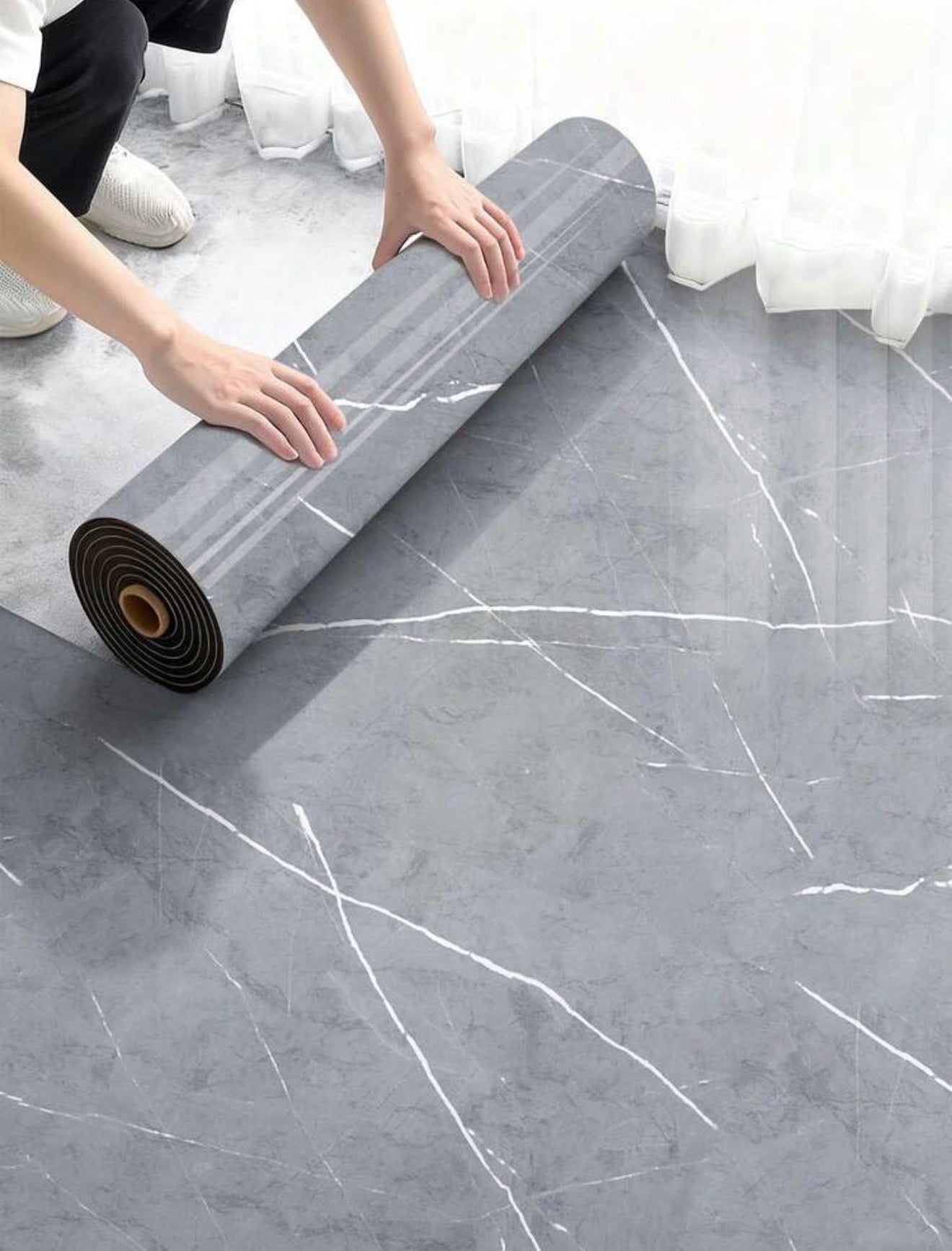 1roll Luxury Thicken Wood Grain Floor Tile