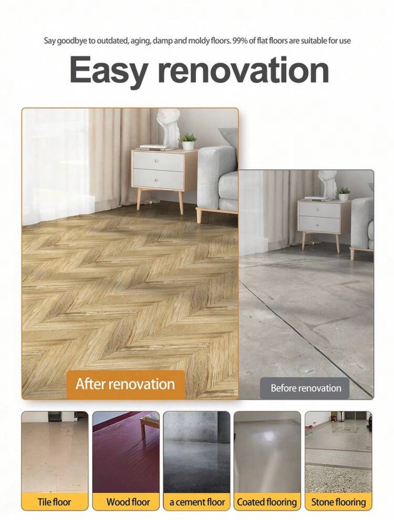 1roll Luxury Thicken Wood Grain Floor Tile