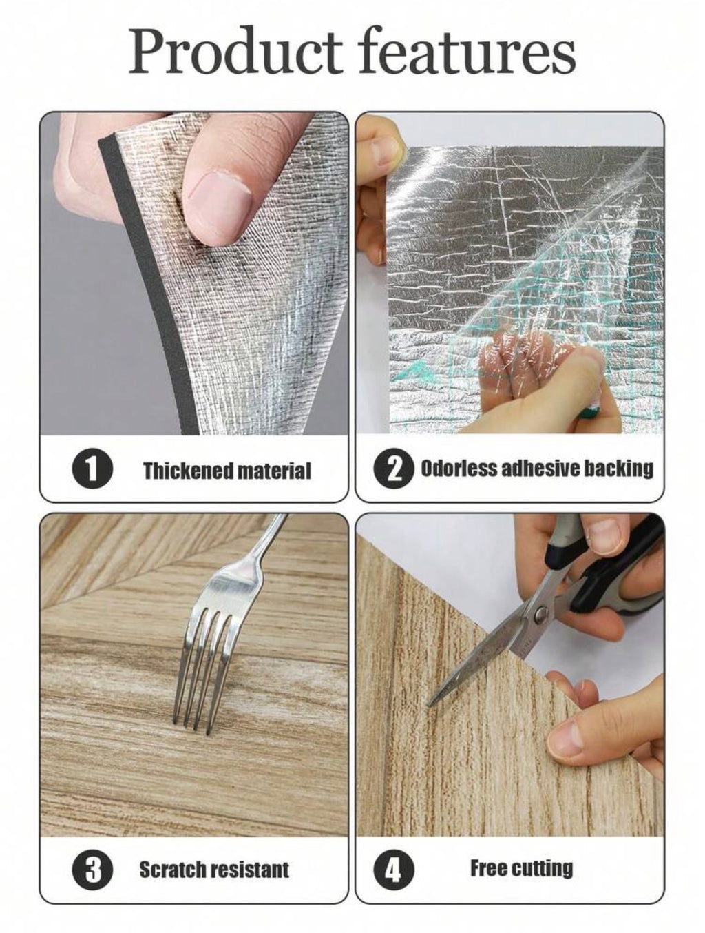 1roll Luxury Thicken Wood Grain Floor Tile