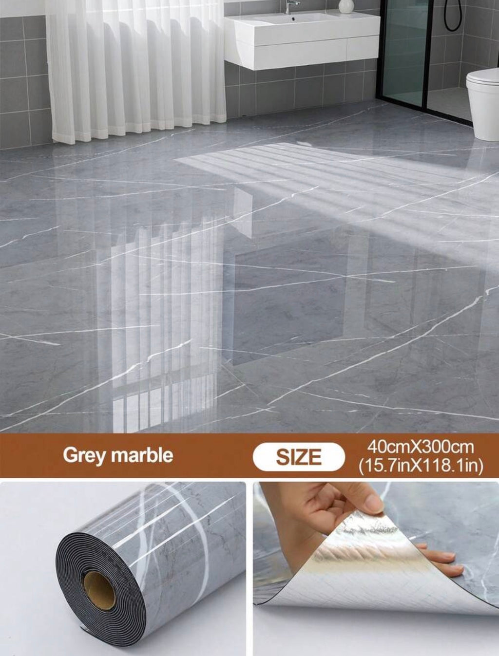 1roll Luxury Thicken Wood Grain Floor Tile