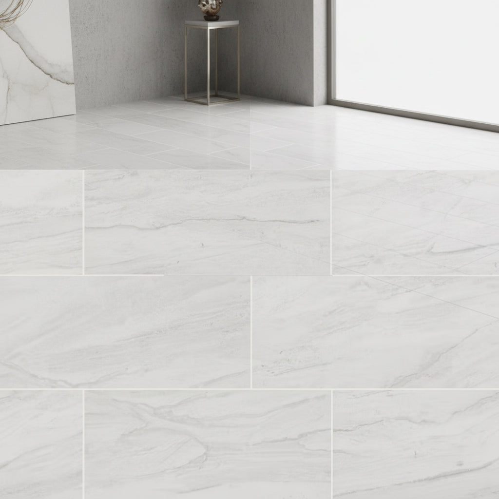 Vigo White 12 in. x 24 in. Matte Stone Look Ceramic (16 sq. ft./Case)